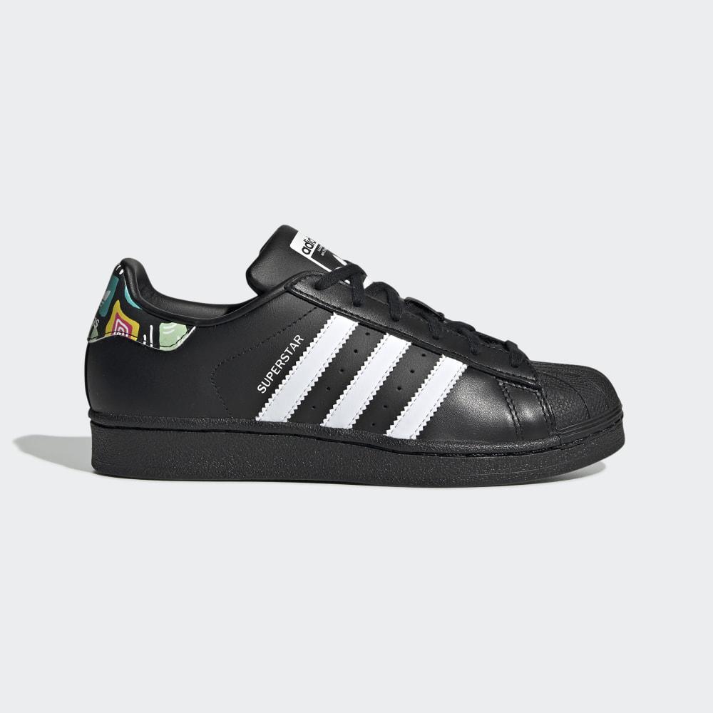 Adidas Boys' Superstar Shell Toe Originals Shoes Black/White Ireland EE7500